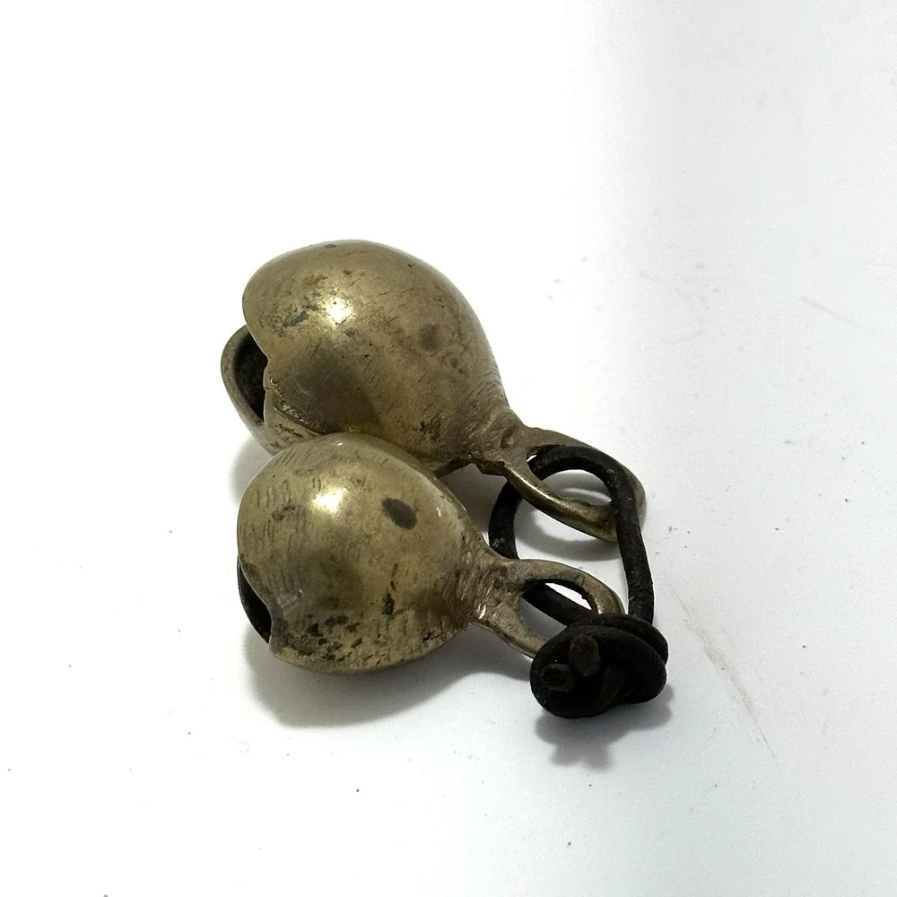 2 Pc Antique Brass Handcrafted Fine Quality Small Unique Cow Bells Shakers